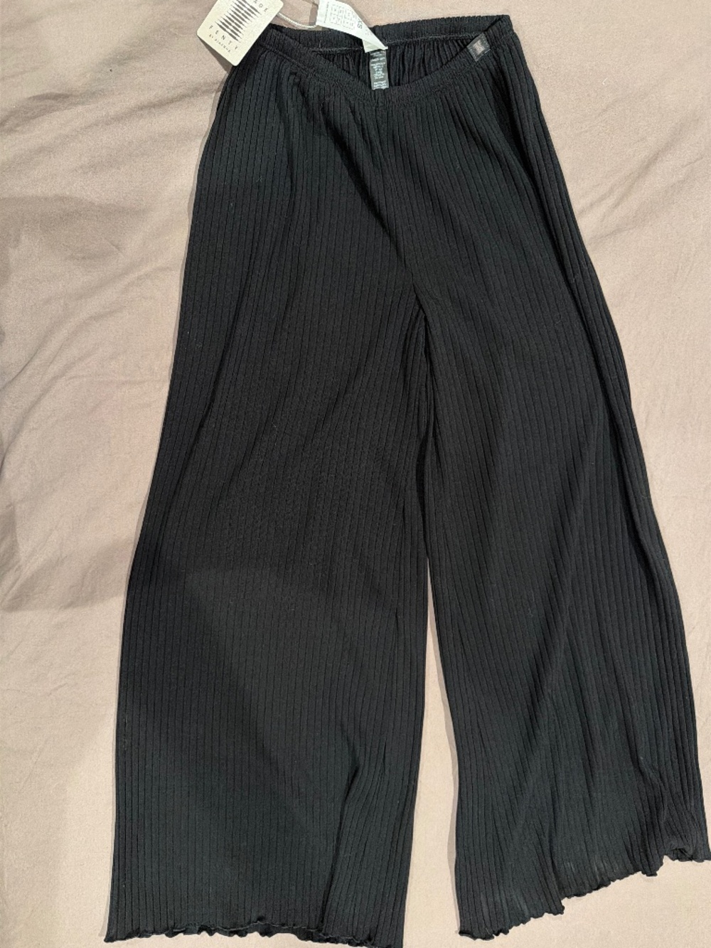 NWT Savage X Fenty Black Ribbed Pants Size XS
